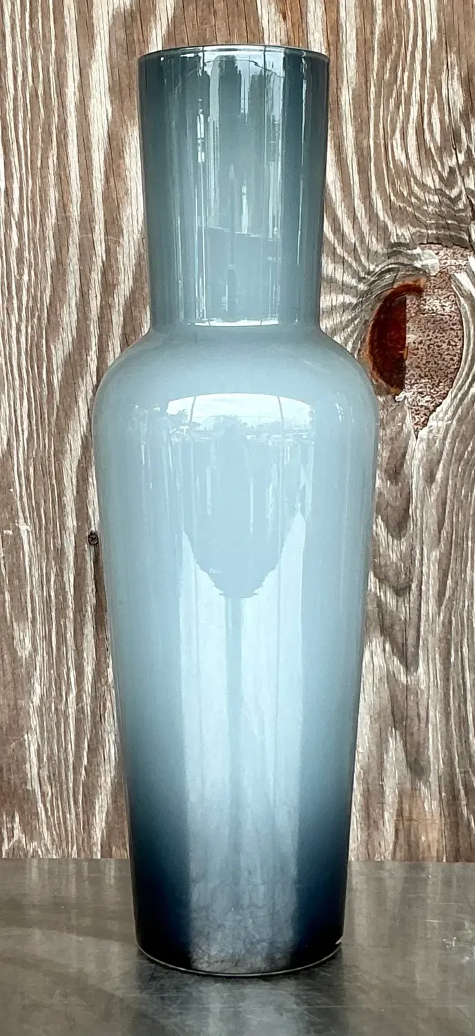 Vintage Contemporary Art Glass Ombre Tall Vase — additional photo 6