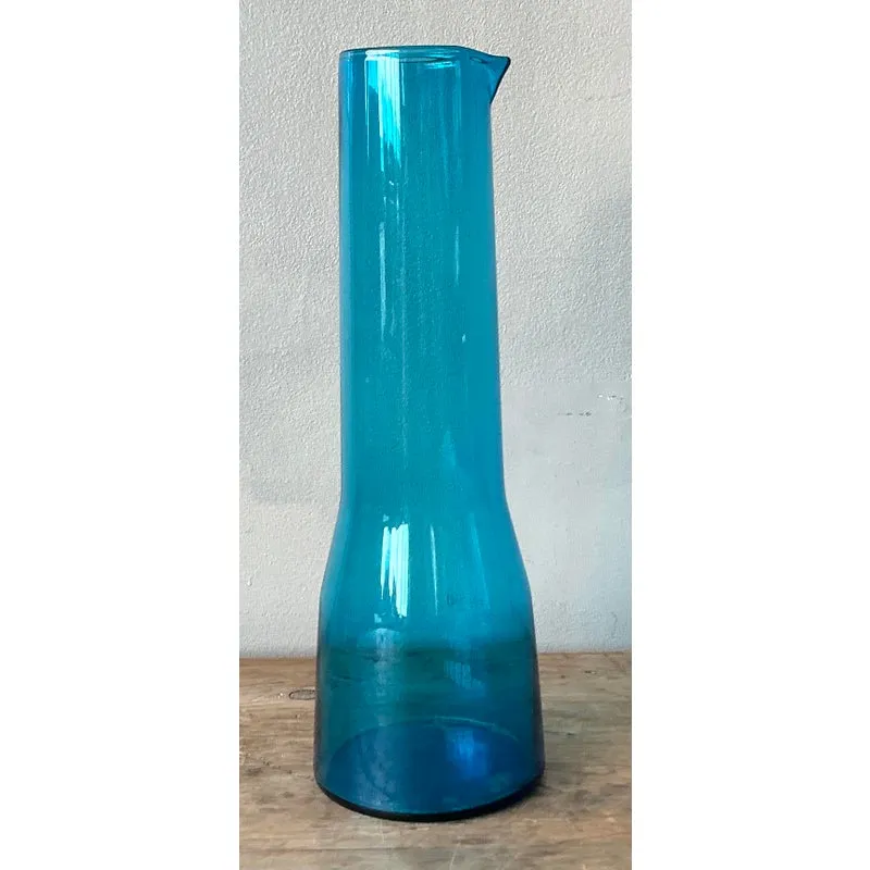 Vintage Contemporary Blue Beaker Pitcher — additional photo 1