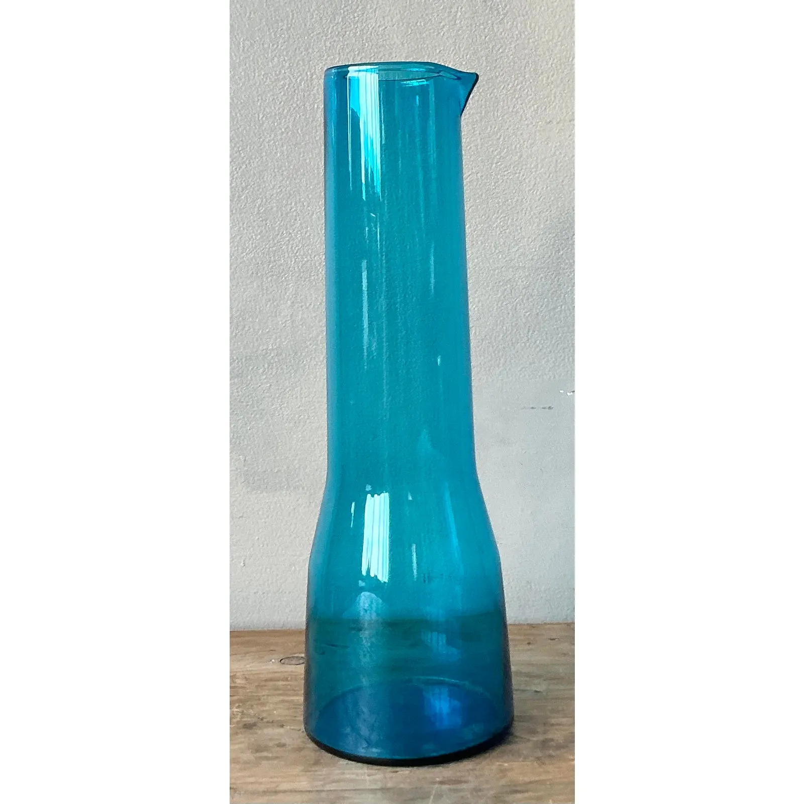 Vintage Contemporary Blue Beaker Pitcher — additional photo 2
