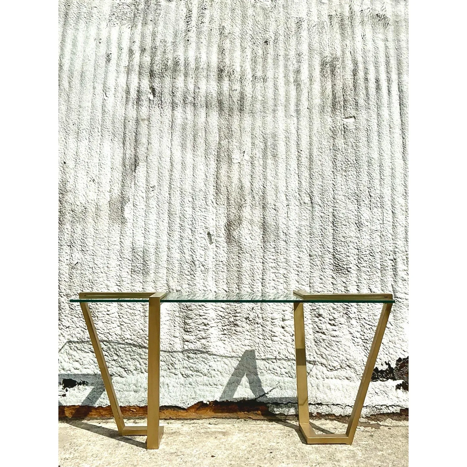 Vintage Contemporary Dia Brass Band Console Table — additional photo 2