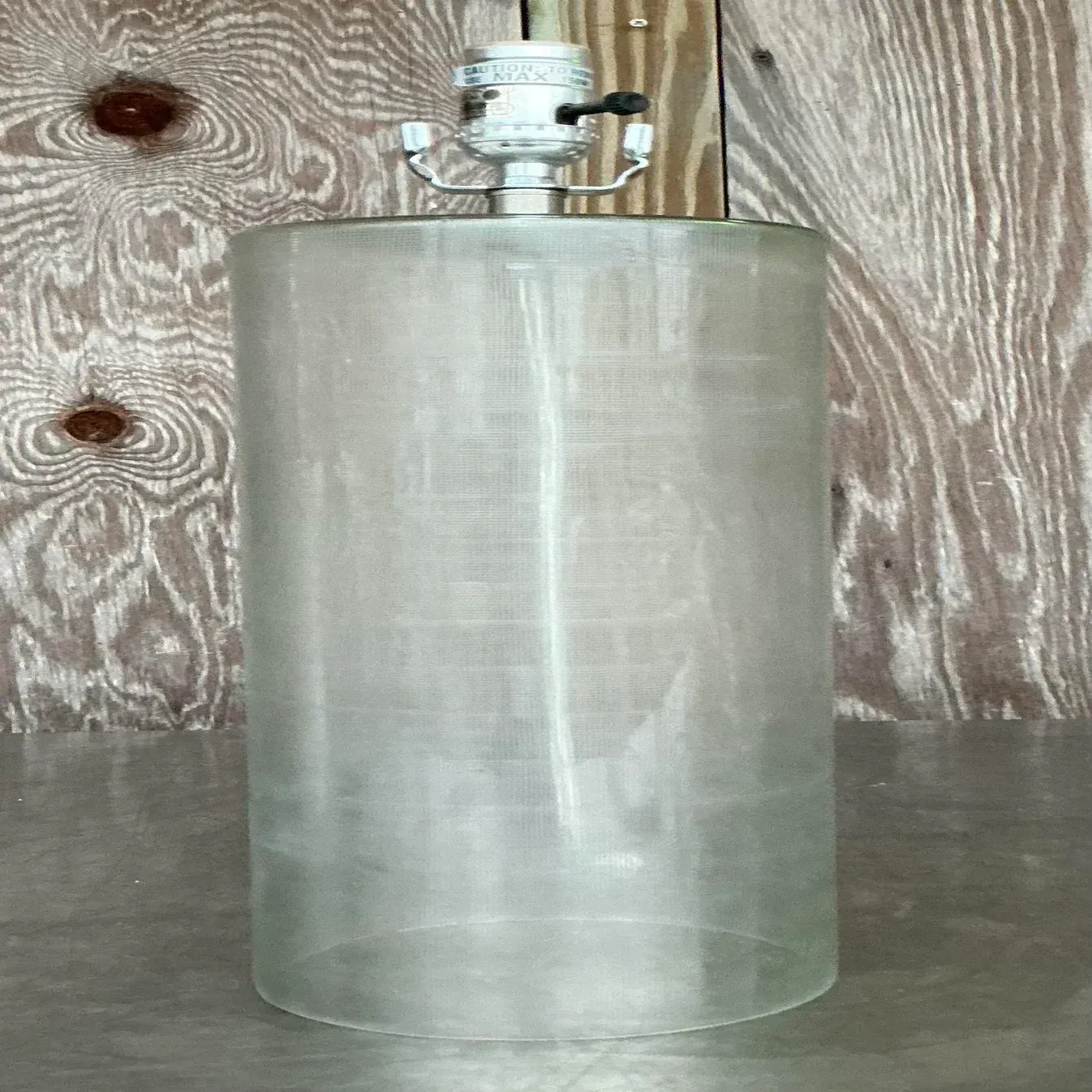 Vintage Contemporary Etched Frosted Glass Lamp — additional photo 1