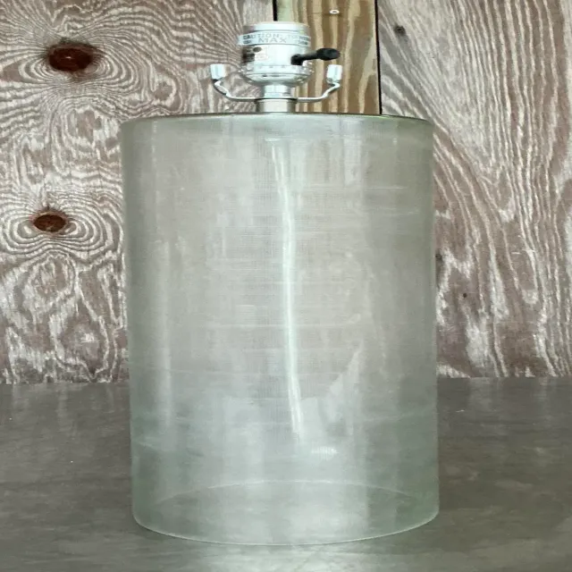 Vintage Contemporary Etched Frosted Glass Lamp — additional photo 1