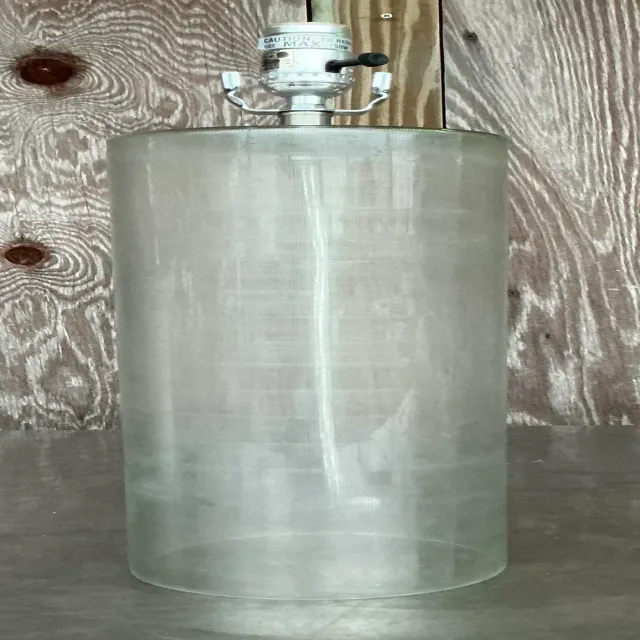 Vintage Contemporary Etched Frosted Glass Lamp — additional photo 2