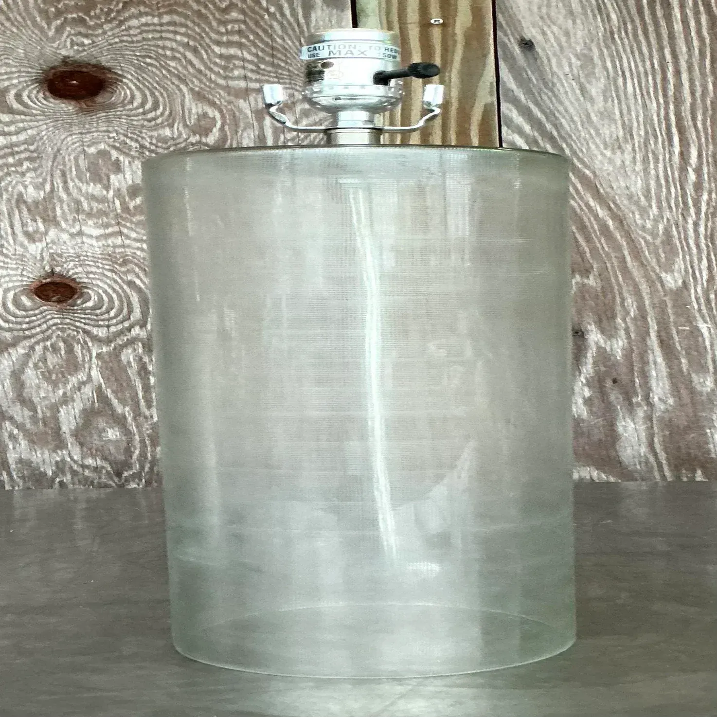 Vintage Contemporary Etched Frosted Glass Lamp — additional photo 3