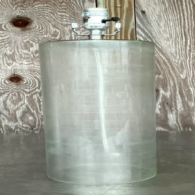 Vintage Contemporary Etched Frosted Glass Lamp — additional photo 3