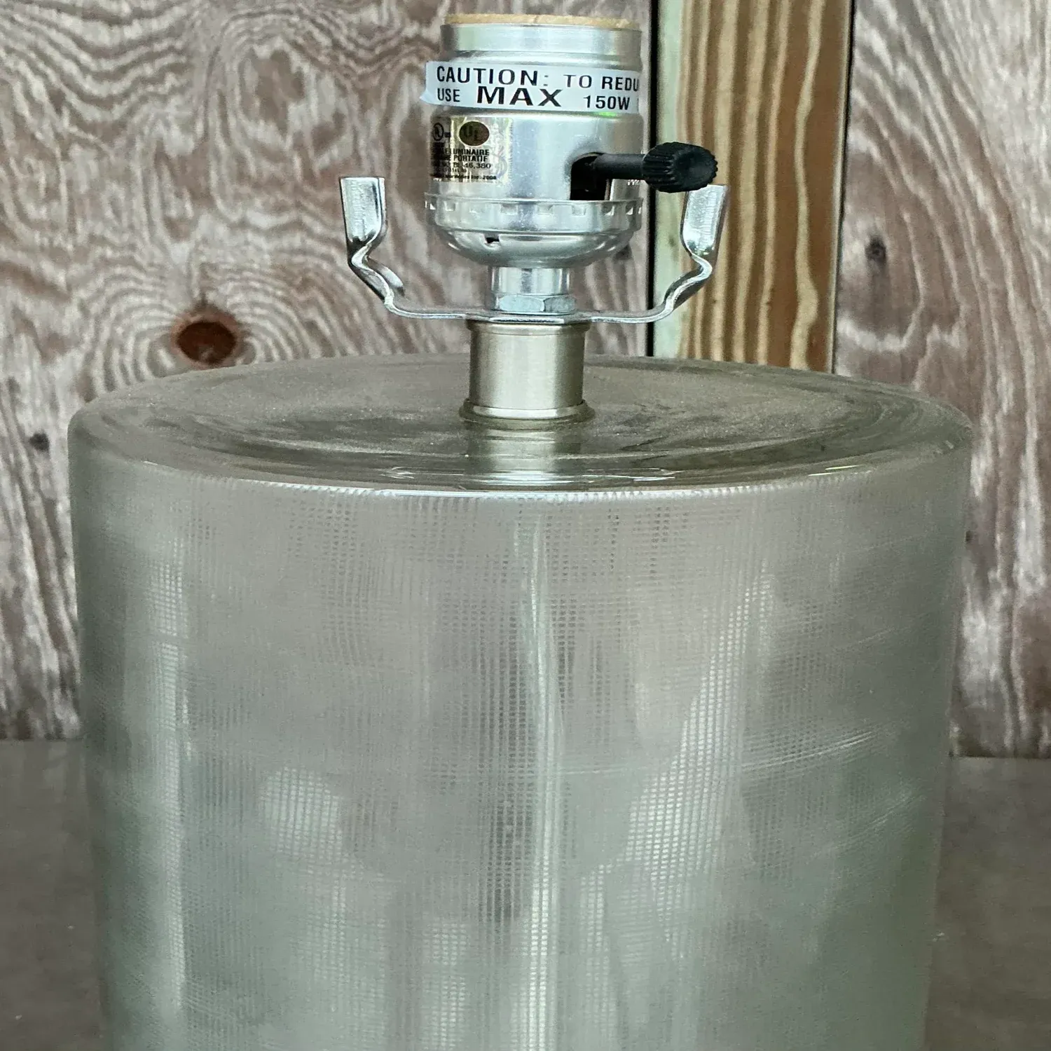 Vintage Contemporary Etched Frosted Glass Lamp — additional photo 6