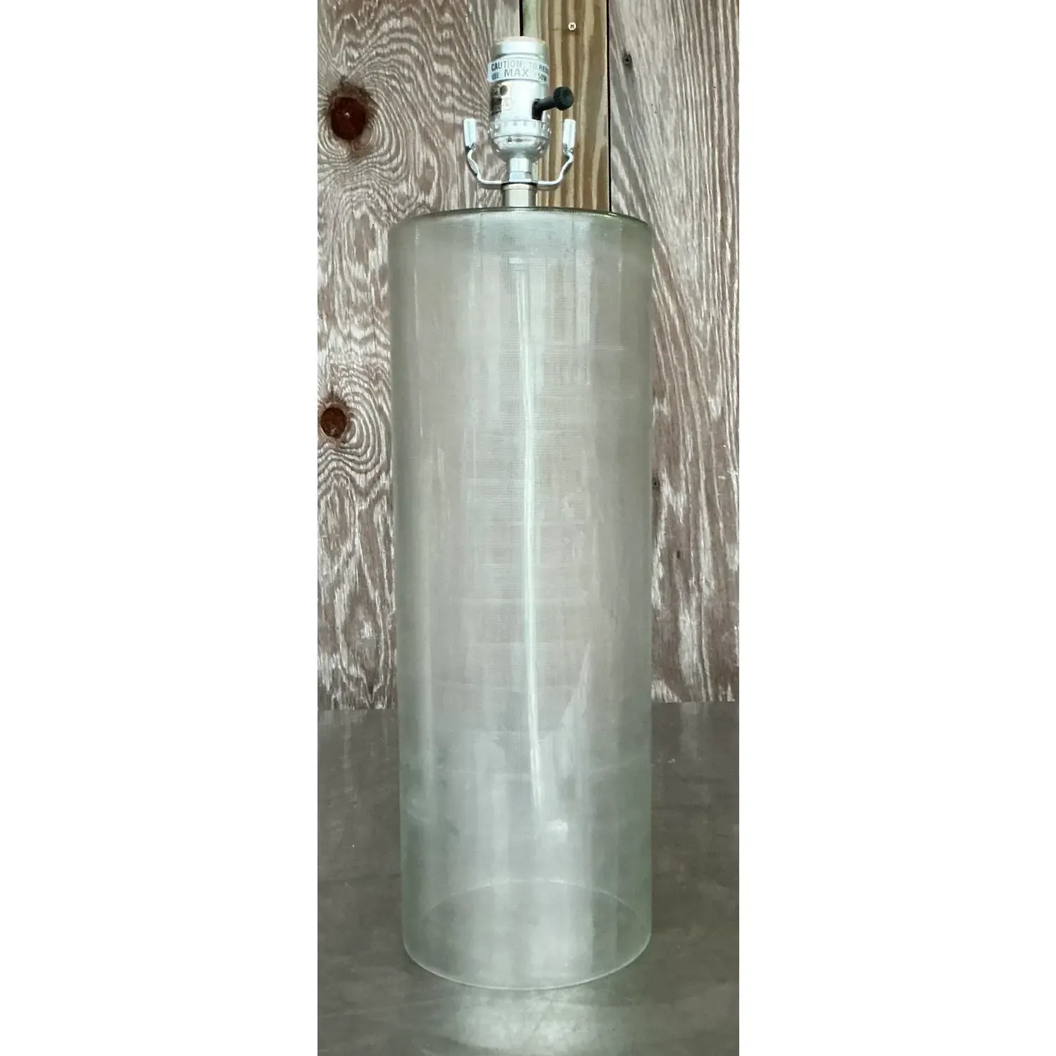 Vintage Contemporary Etched Frosted Glass Lamp — additional photo 7