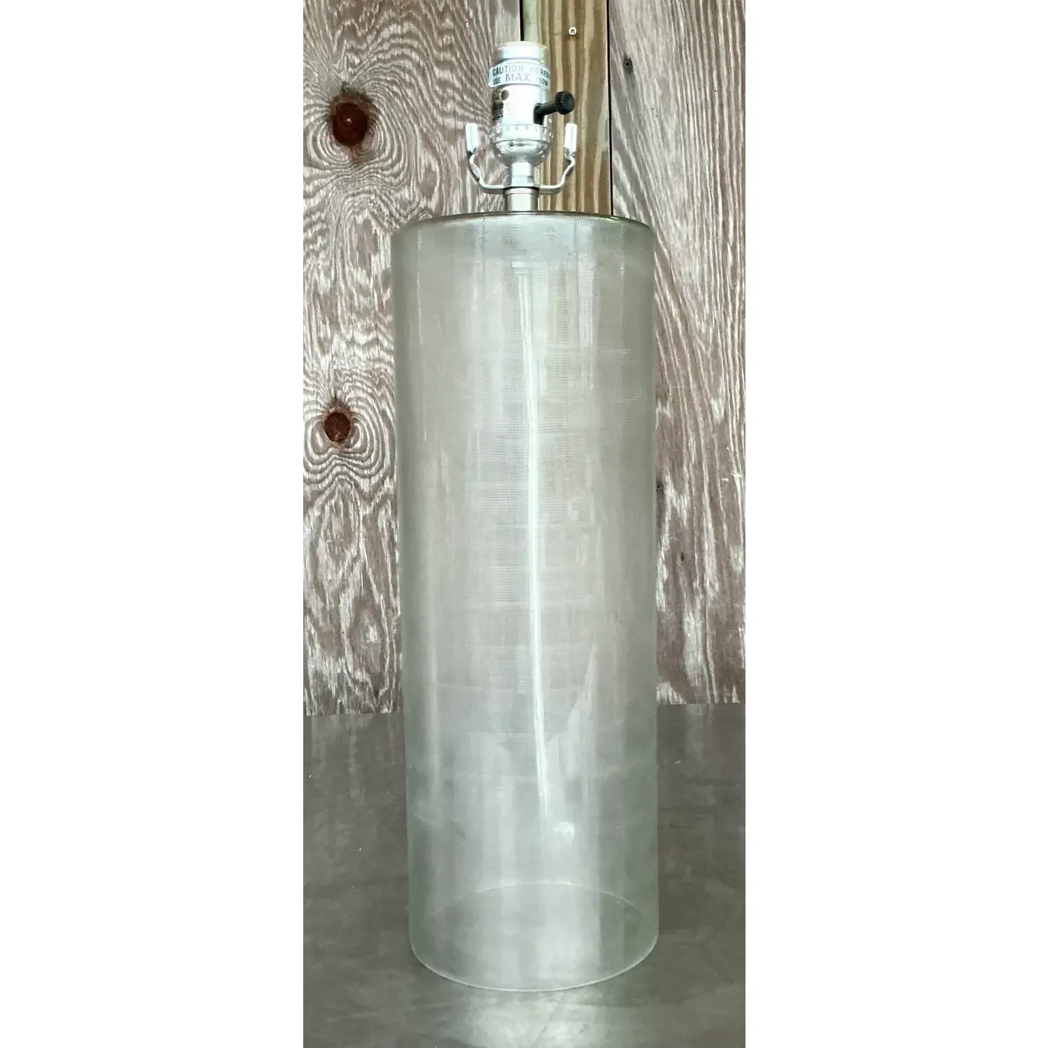 Vintage Contemporary Etched Frosted Glass Lamp — additional photo 8