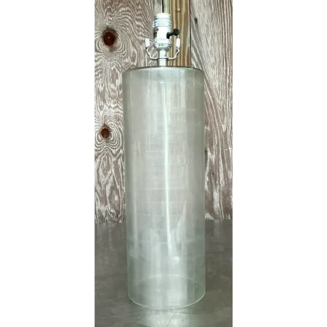 Vintage Contemporary Etched Frosted Glass Lamp — additional photo 8