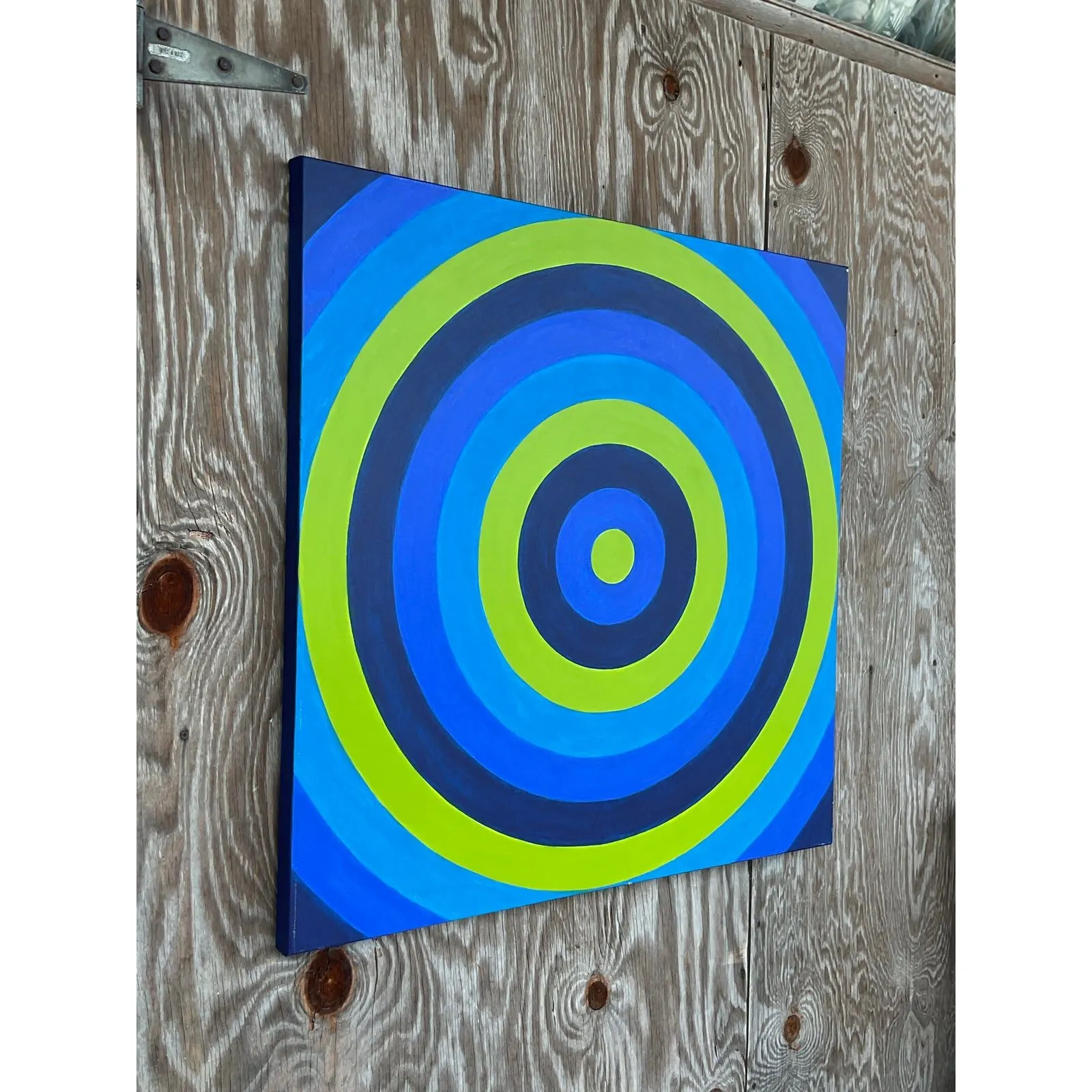 Vintage Contemporary Geometric Original Oil Painting — additional photo 2