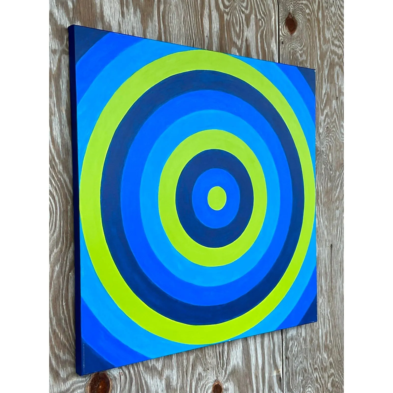 Vintage Contemporary Geometric Original Oil Painting — additional photo 3