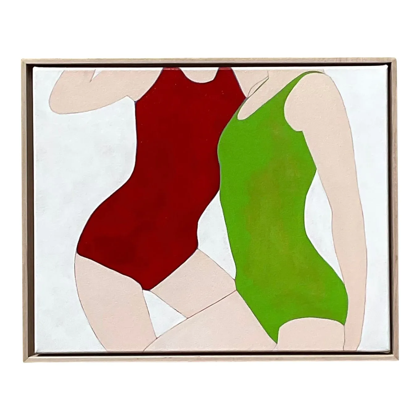 Vintage Contemporary Original Op Art Acrylic Figurative on Canvas — additional photo 1