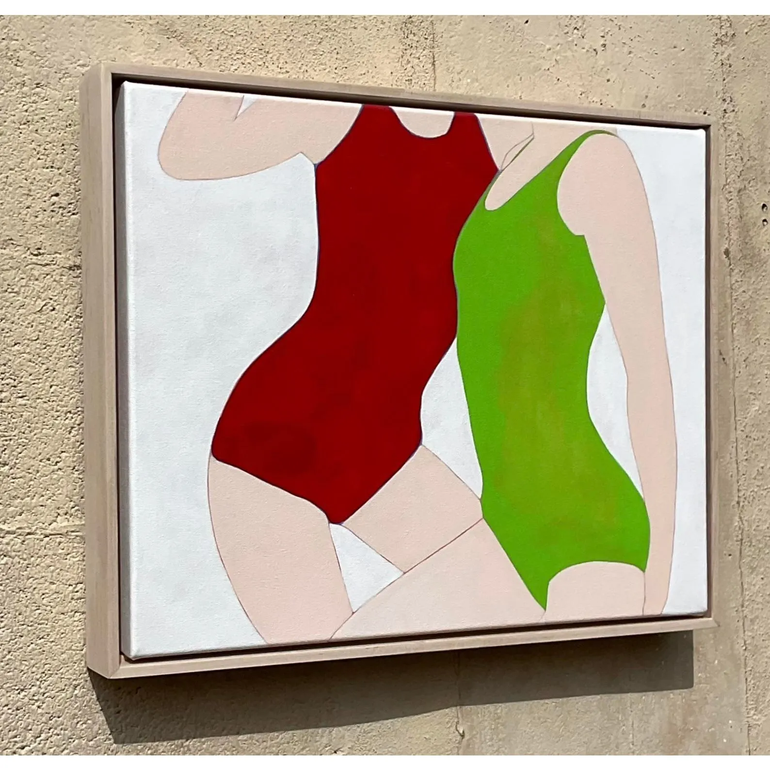 Vintage Contemporary Original Op Art Acrylic Figurative on Canvas — additional photo 2