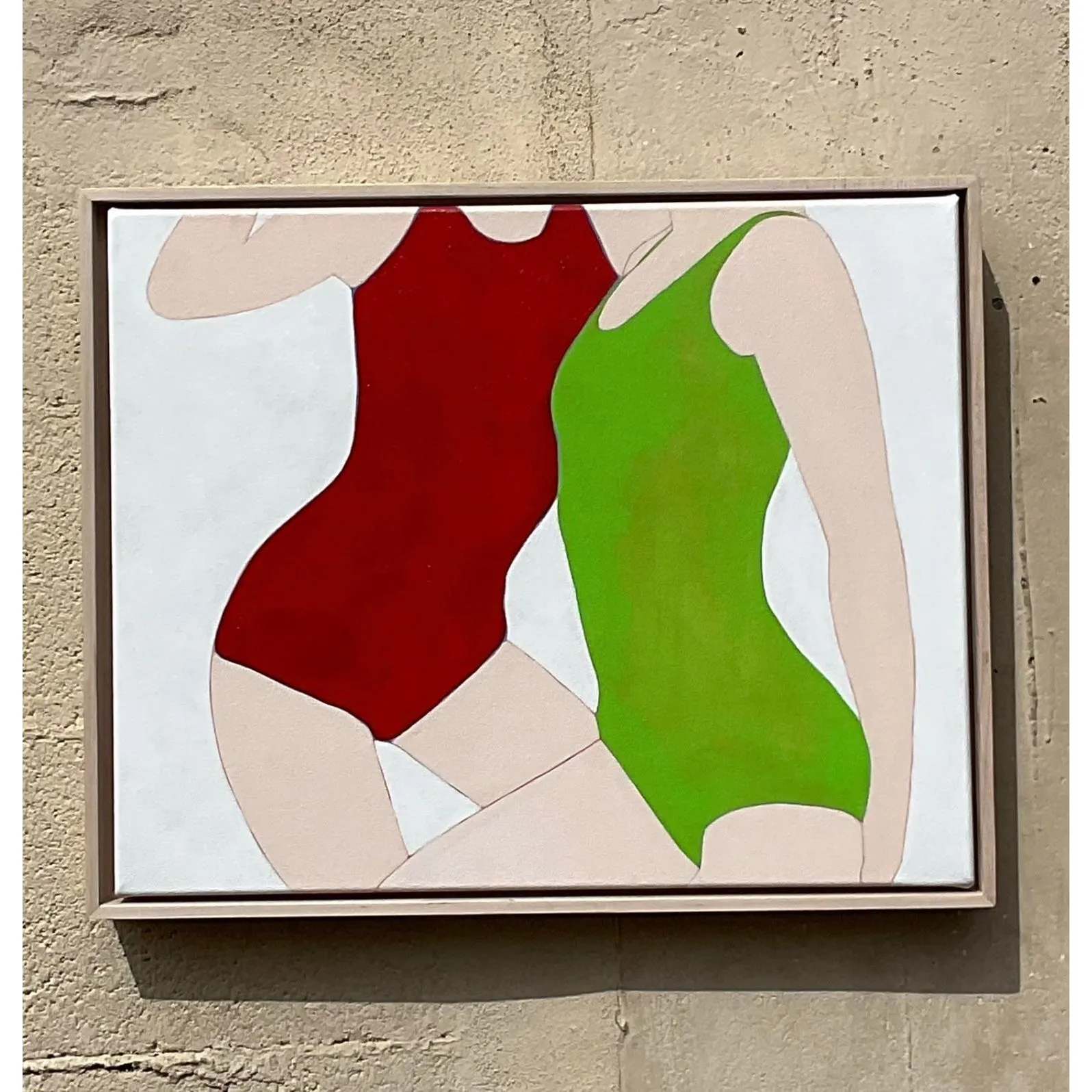 Vintage Contemporary Original Op Art Acrylic Figurative on Canvas — additional photo 3