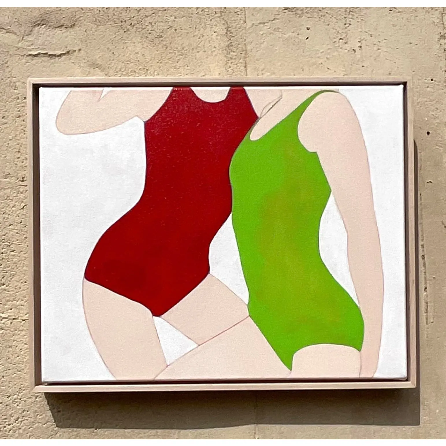 Vintage Contemporary Original Op Art Acrylic Figurative on Canvas — additional photo 4