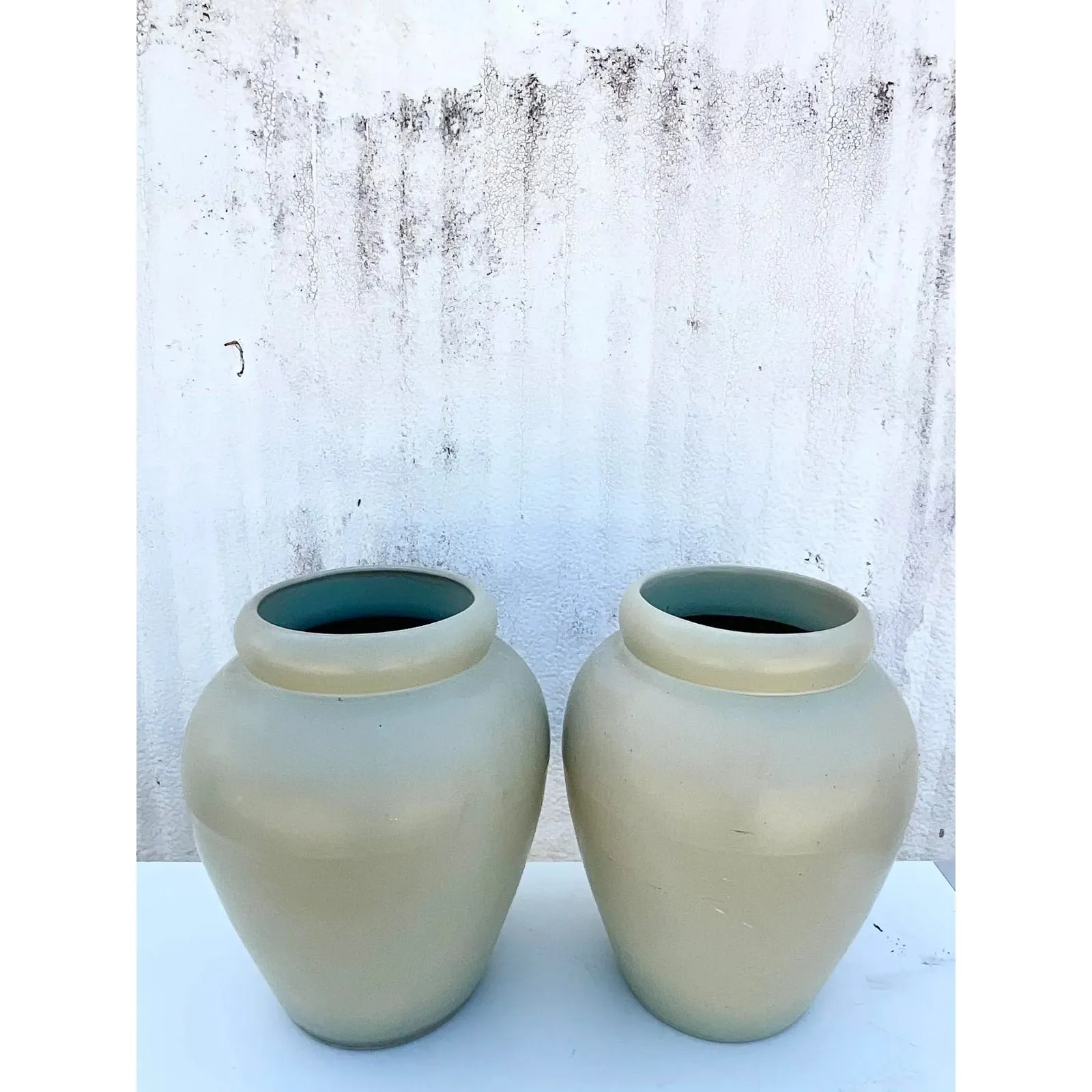 Vintage Organic Modern Matte Sage Green Urns – A Pair — additional photo 5