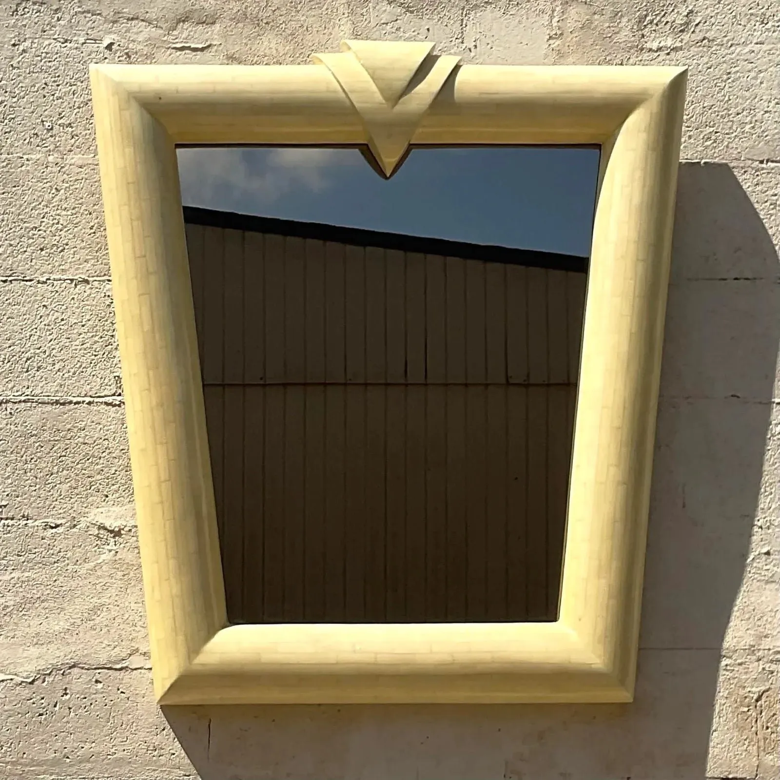 Vintage Contemporary Tessellated Bone Mirror — additional photo 1