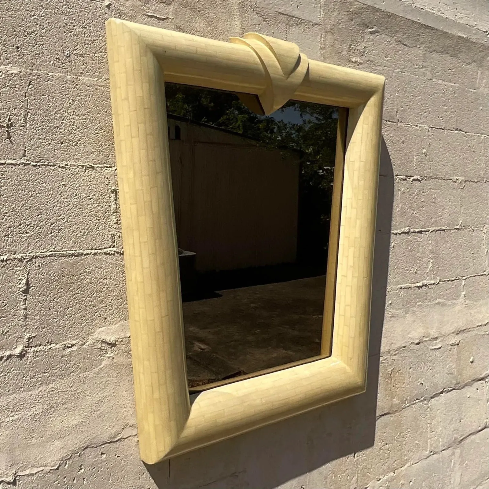 Vintage Contemporary Tessellated Bone Mirror — additional photo 2