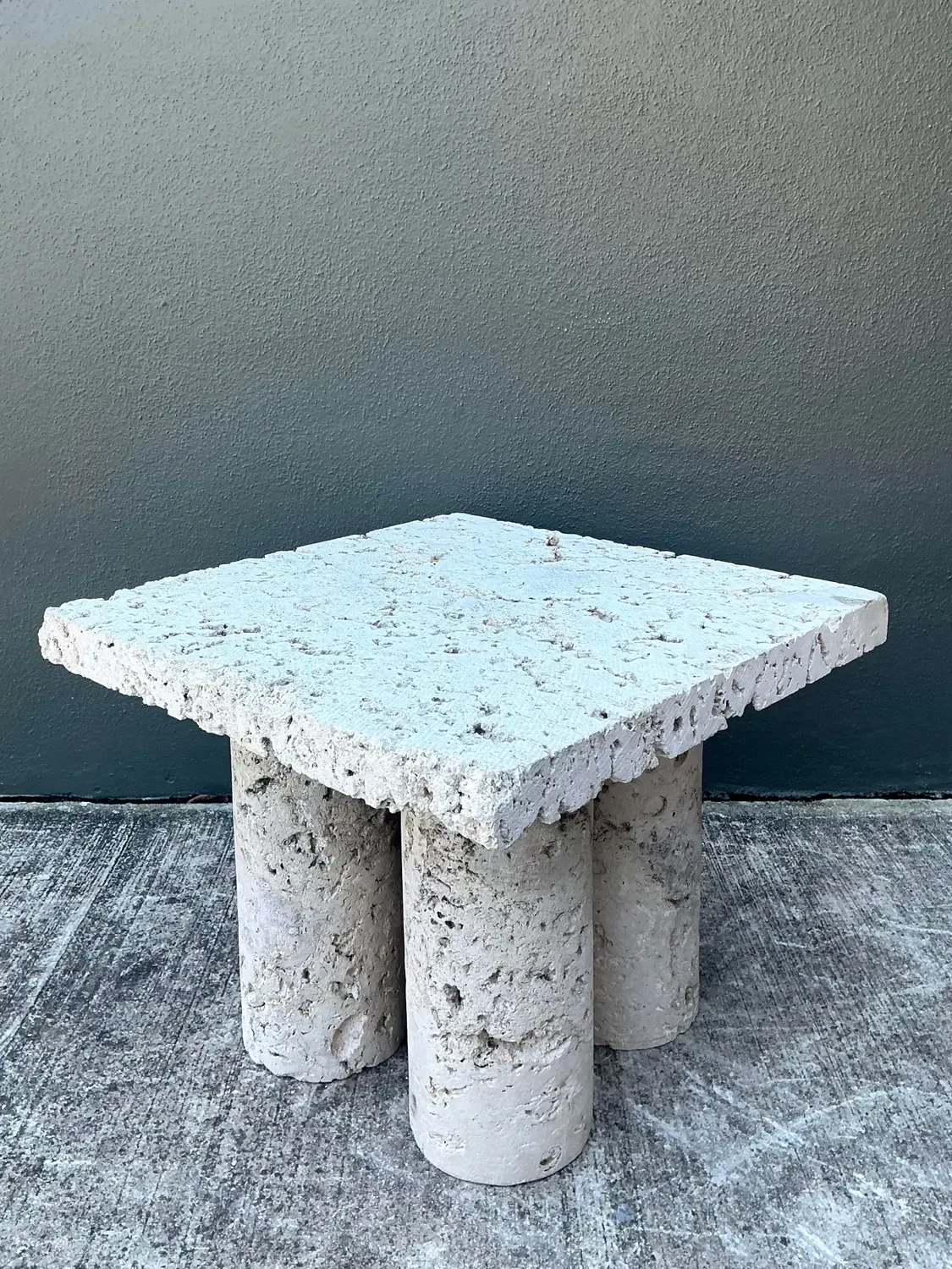 Vintage Coquina Stone Side Table — additional photo 3
