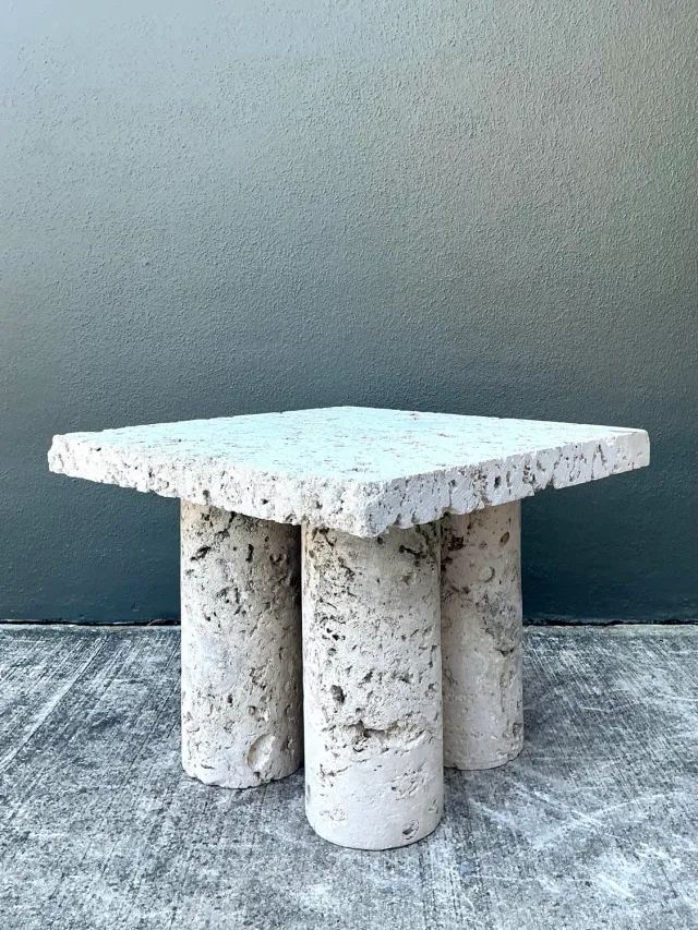 Vintage Coquina Stone Side Table — additional photo 7