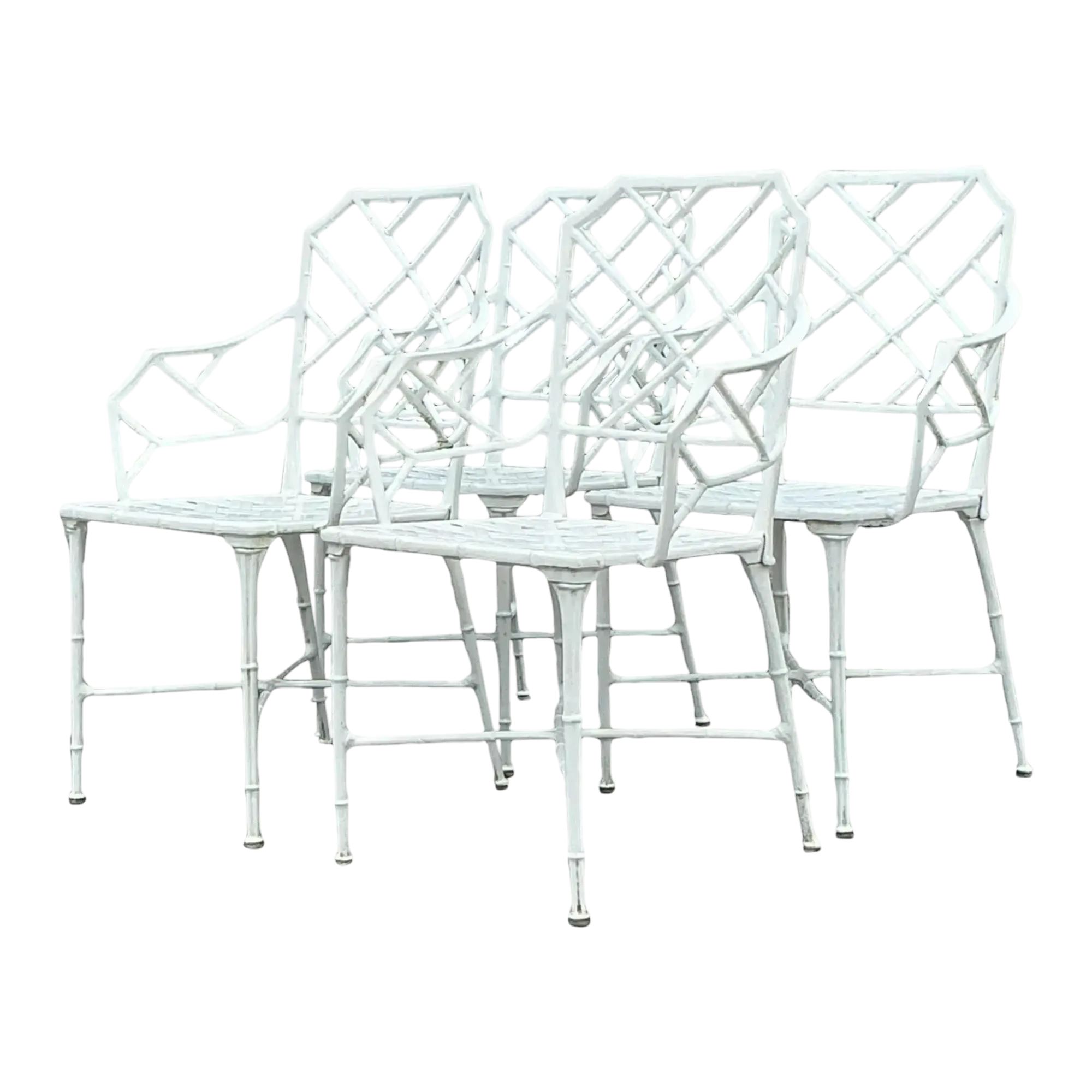 Vintage Costal “Calcutta” Cast Aluminum Dining Chairs After Brown Jordan - Set of 4
