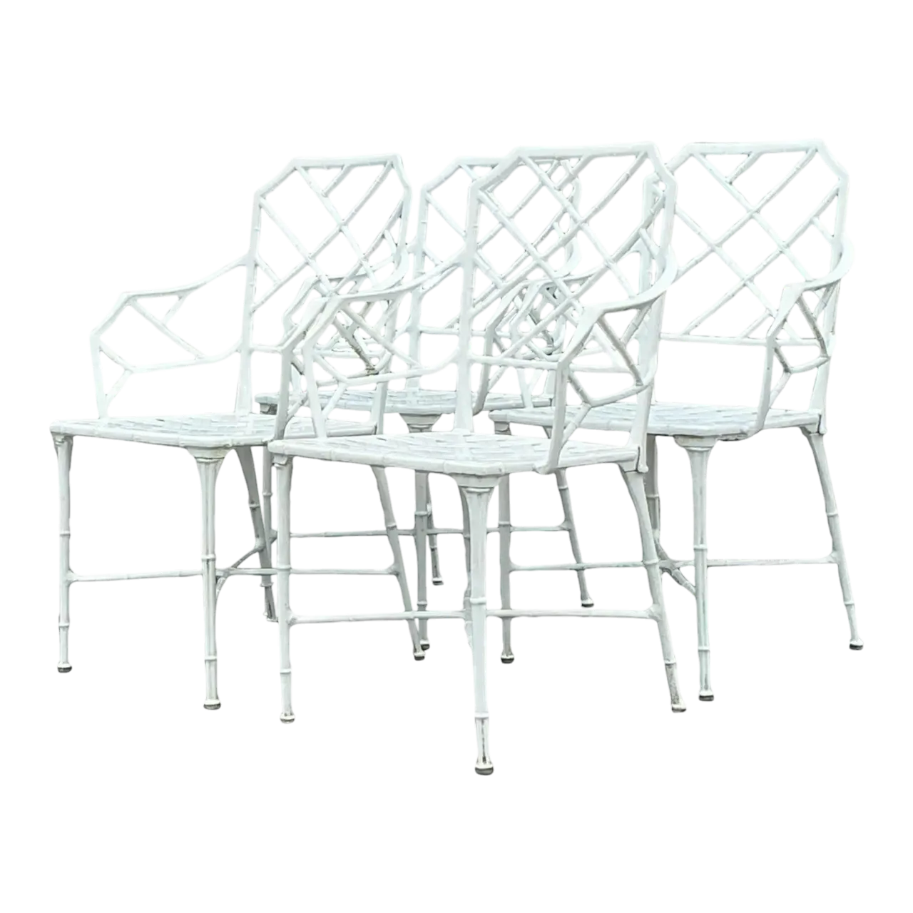 Vintage Costal “Calcutta” Cast Aluminum Dining Chairs After Brown Jordan - Set of 4