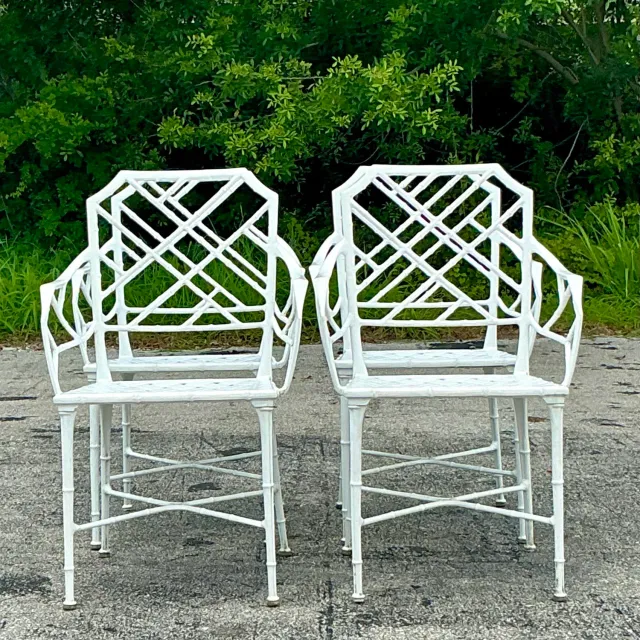 Vintage Costal “Calcutta” Cast Aluminum Dining Chairs After Brown Jordan - Set of 4 — additional photo 4