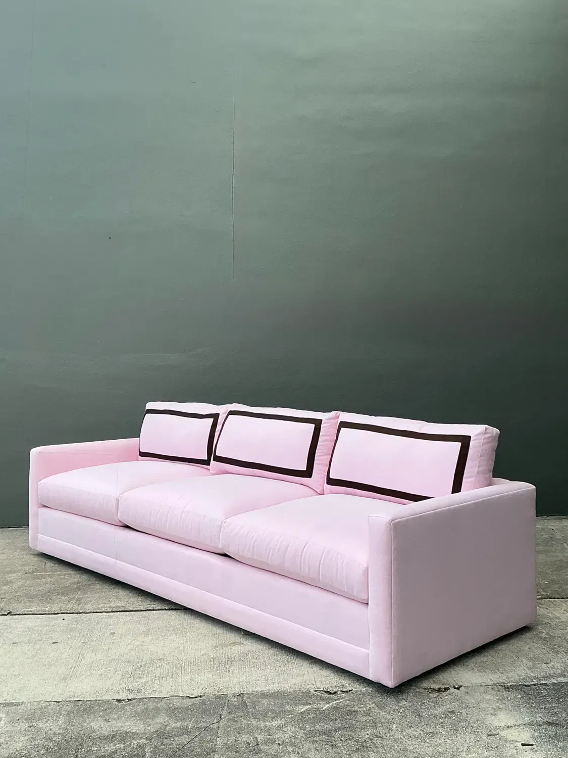 Vintage Cr Laine Three Seat Sofa in Romo “Linara Rosewater” With Samuel and Sons Trim — additional photo 3