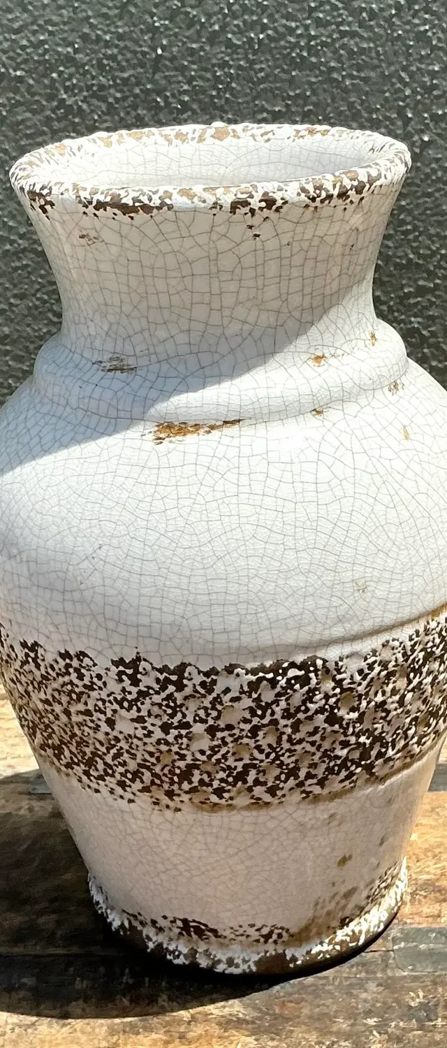 Vintage Crackle Glazed Ceramic Vase