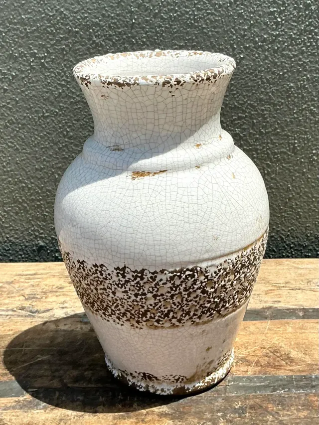 Vintage Crackle Glazed Ceramic Vase — additional photo 1