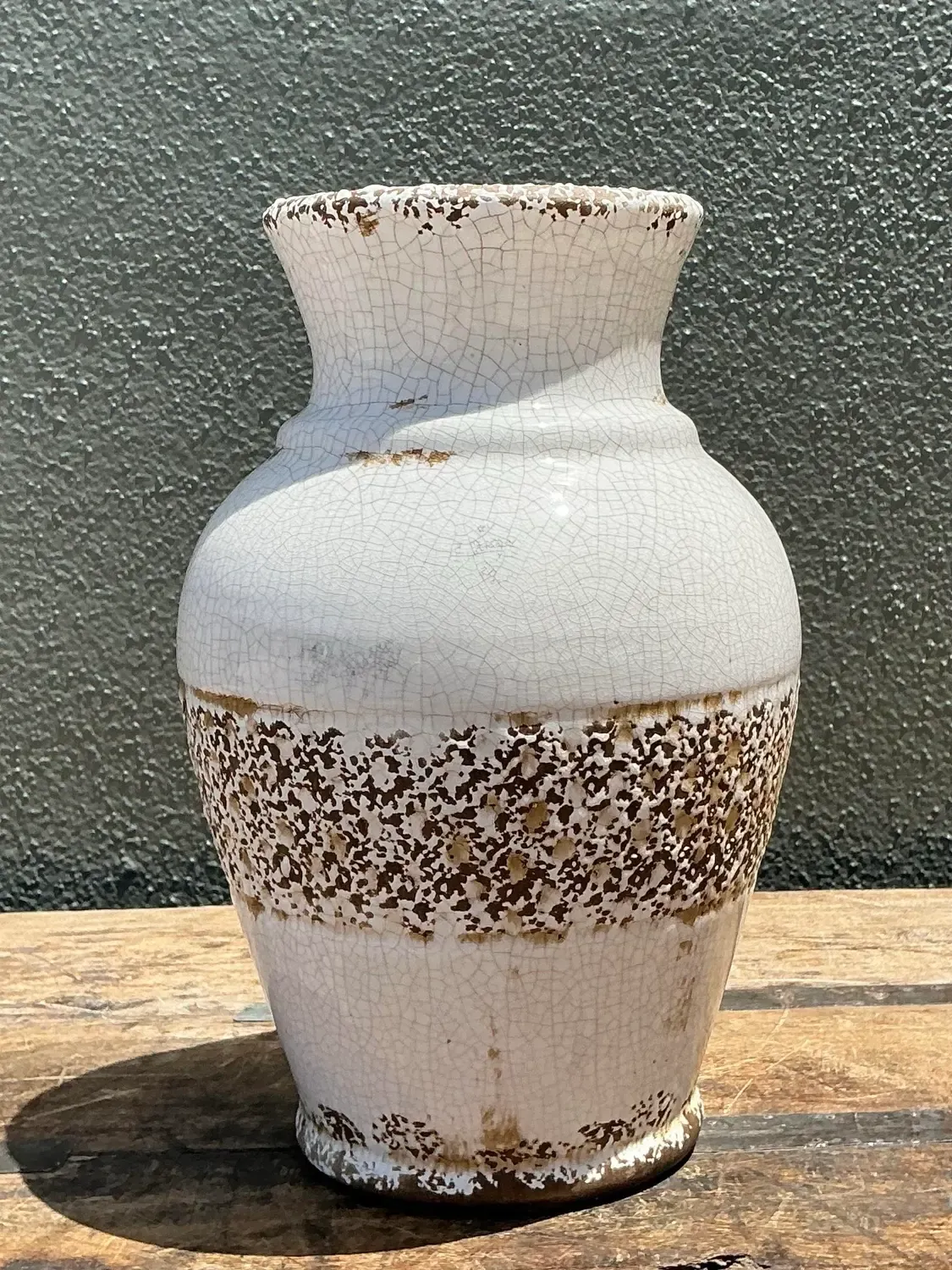 Vintage Crackle Glazed Ceramic Vase — additional photo 1