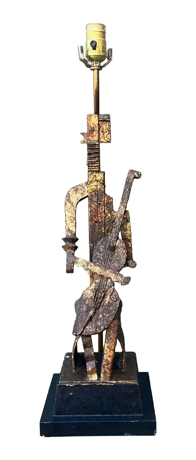 Vintage Cubist Figural Lamp