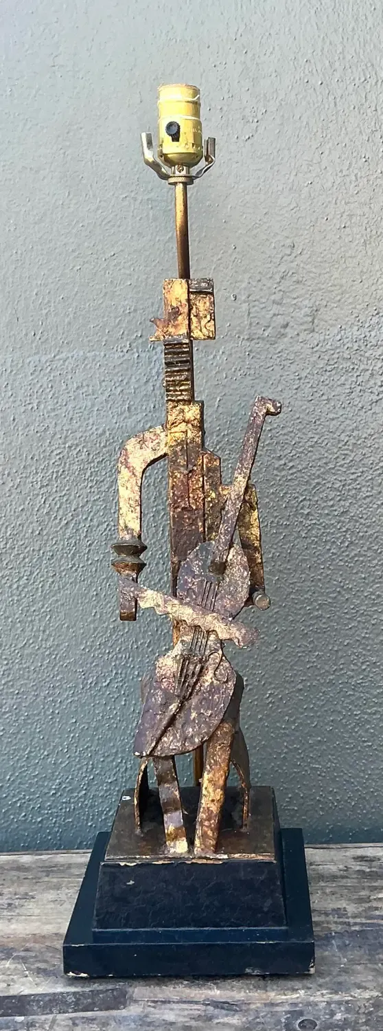 Vintage Cubist Figural Lamp — additional photo 2