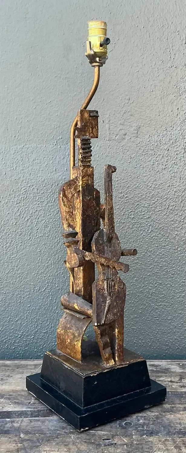 Vintage Cubist Figural Lamp — additional photo 3