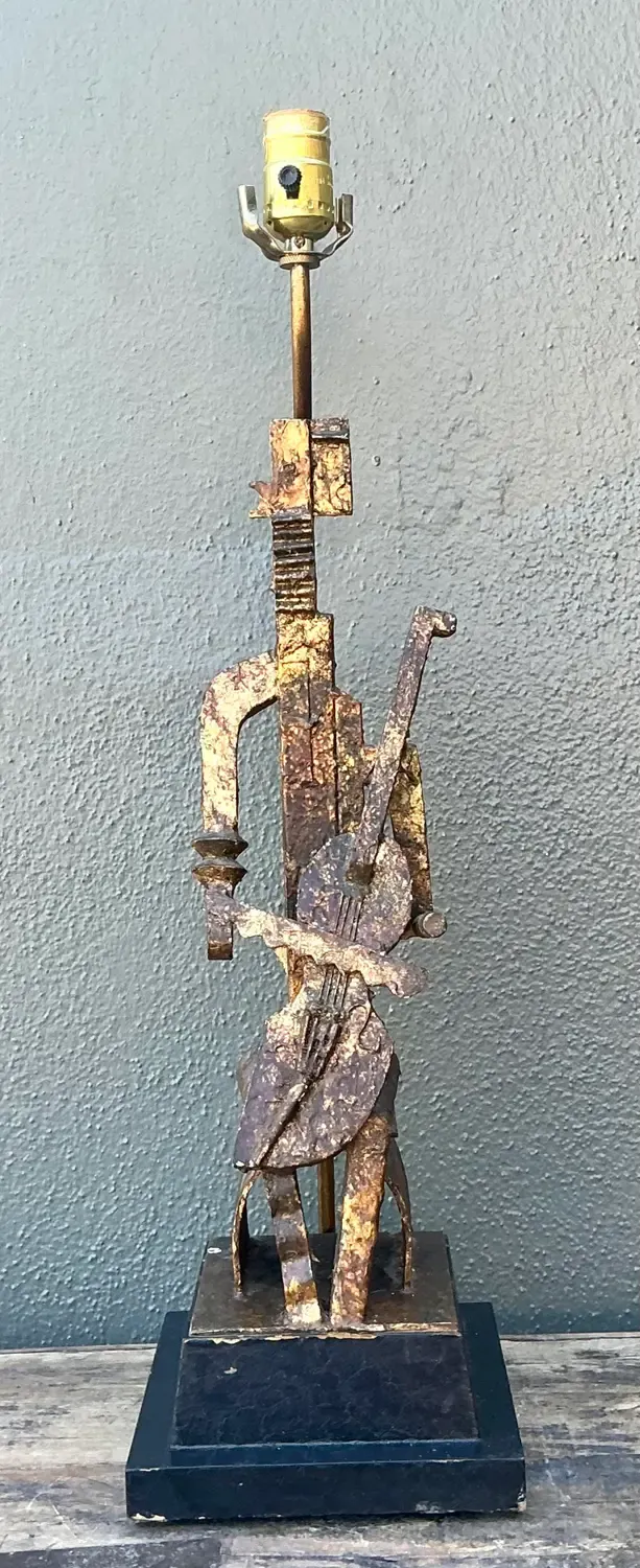 Vintage Cubist Figural Lamp — additional photo 4