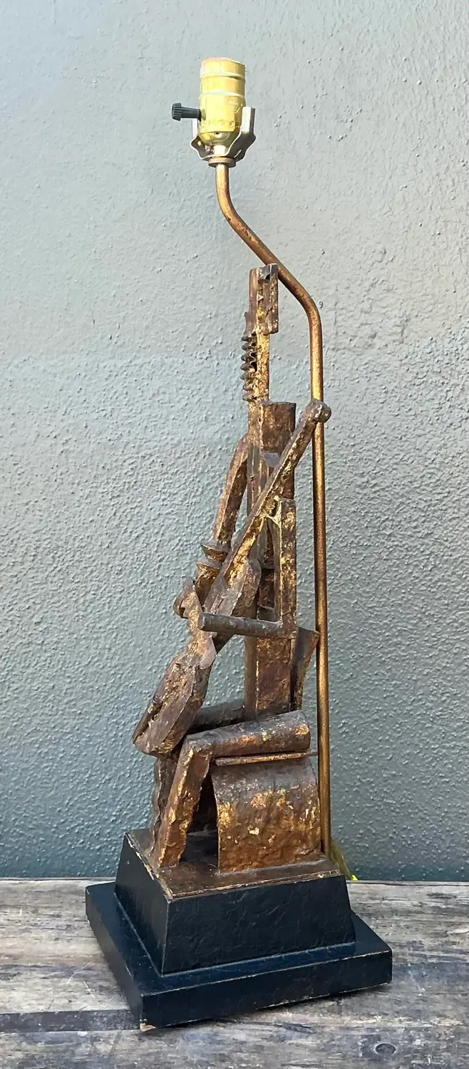 Vintage Cubist Figural Lamp — additional photo 7