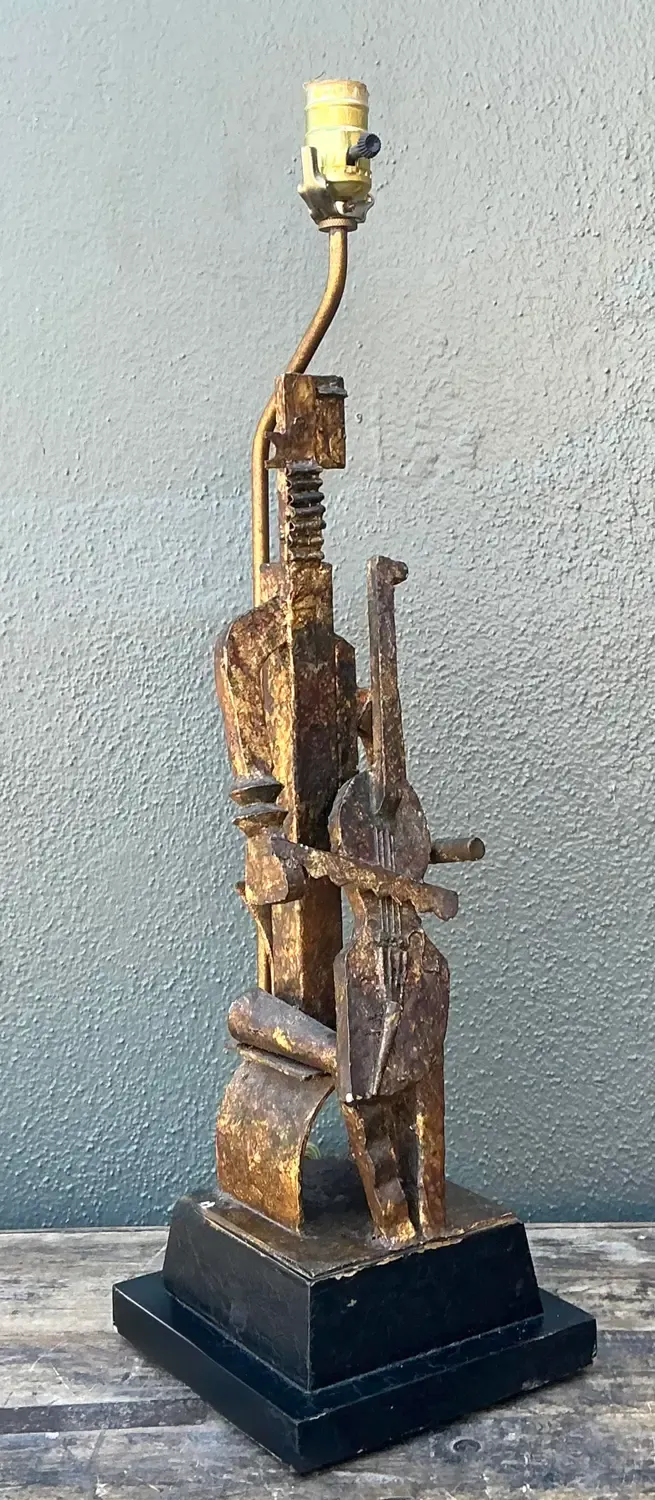 Vintage Cubist Figural Lamp — additional photo 8