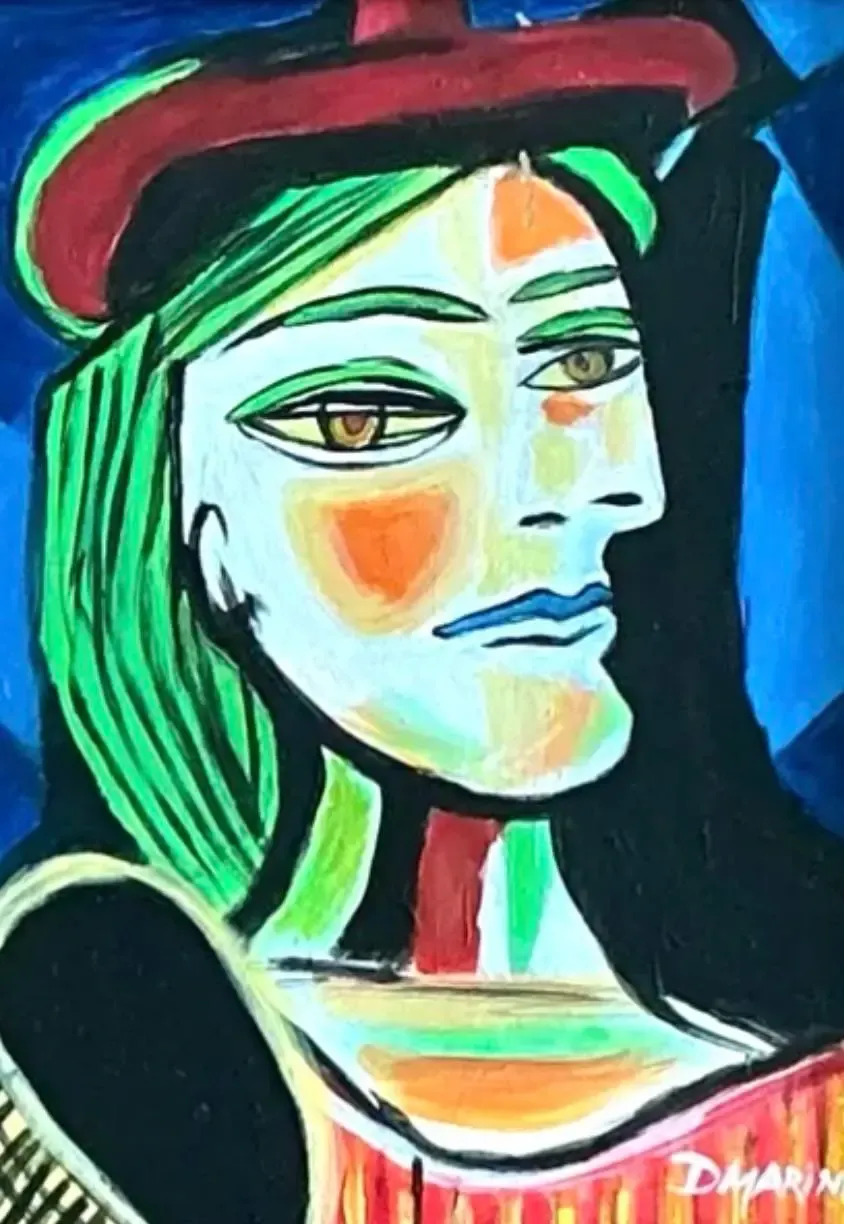 Vintage Cubist Figurative Oil on Board After Picasso — additional photo 5