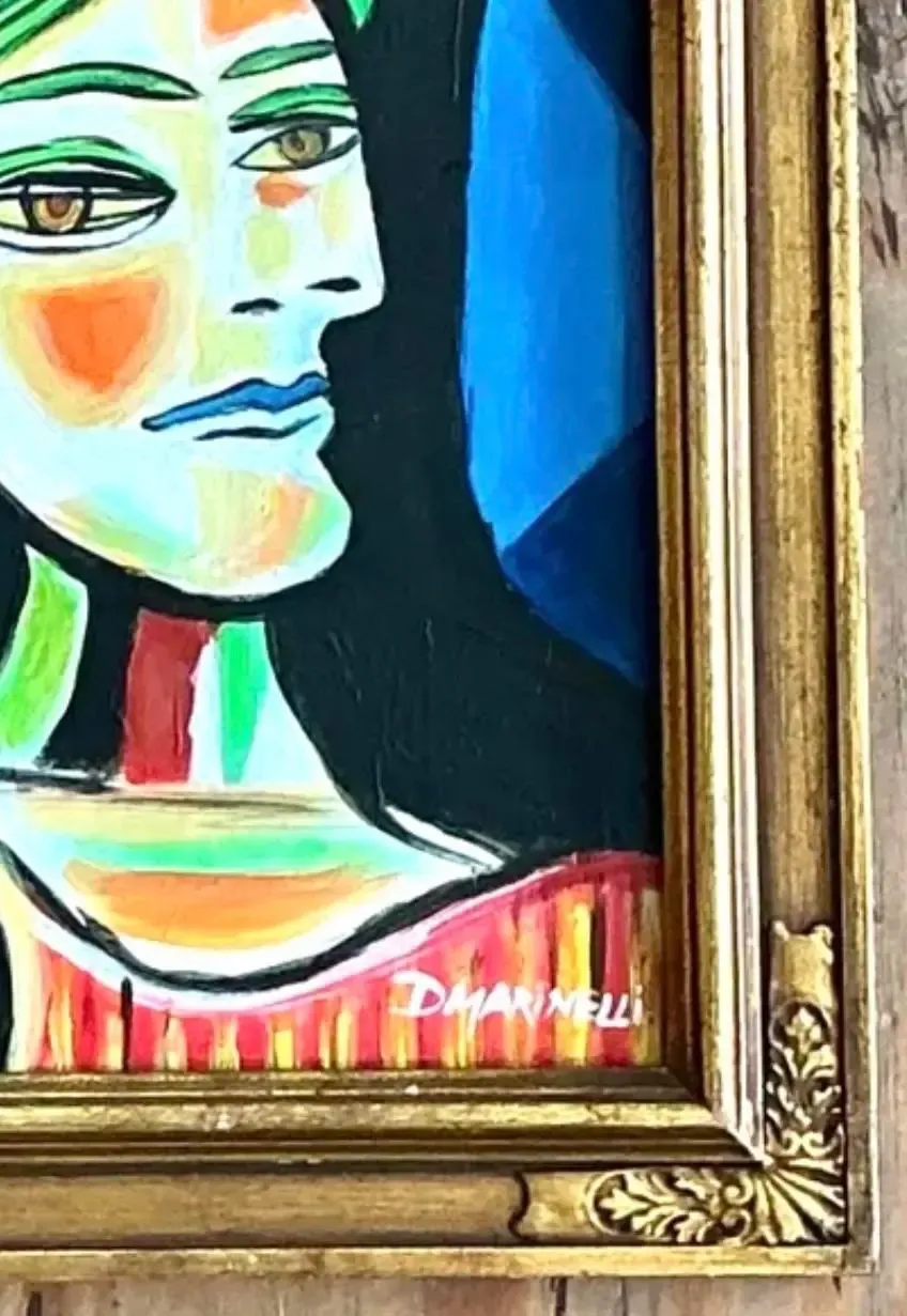 Vintage Cubist Figurative Oil on Board After Picasso — additional photo 6