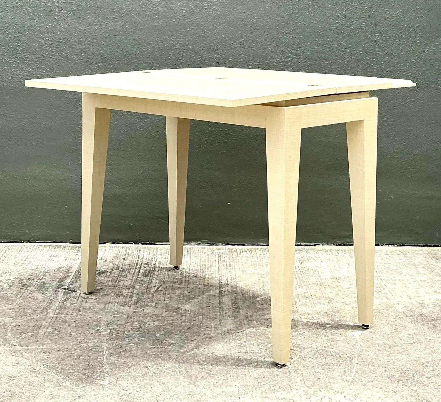 Vintage Custom Built Grasscloth Extendable Console/Game Table — additional photo 3