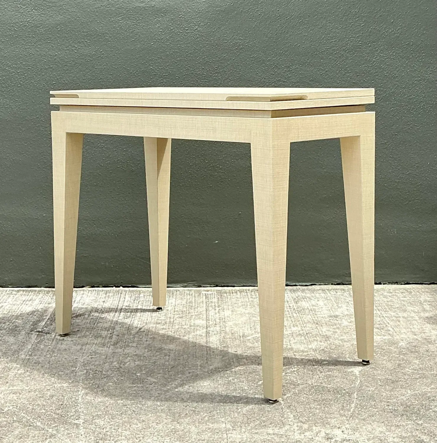 Vintage Custom Built Grasscloth Extendable Console/Game Table — additional photo 5