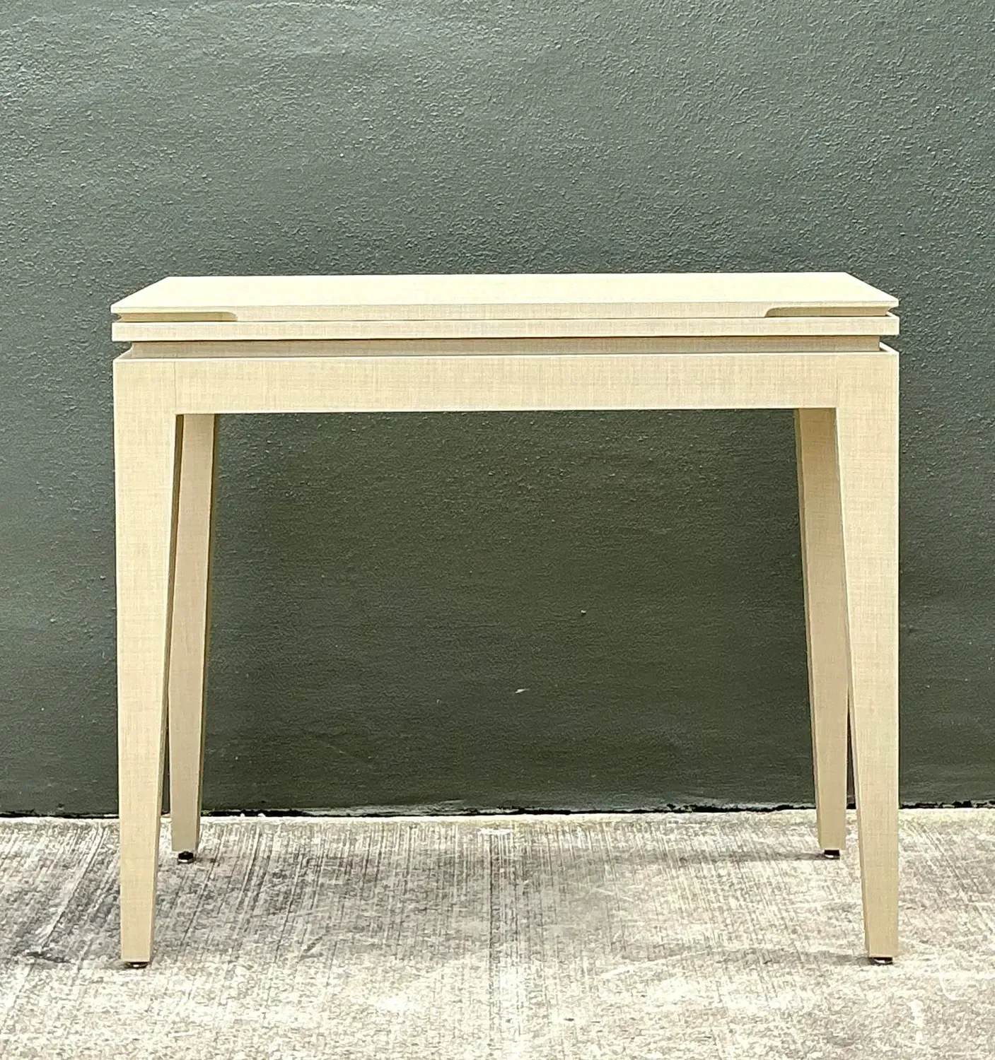 Vintage Custom Built Grasscloth Extendable Console/Game Table — additional photo 6
