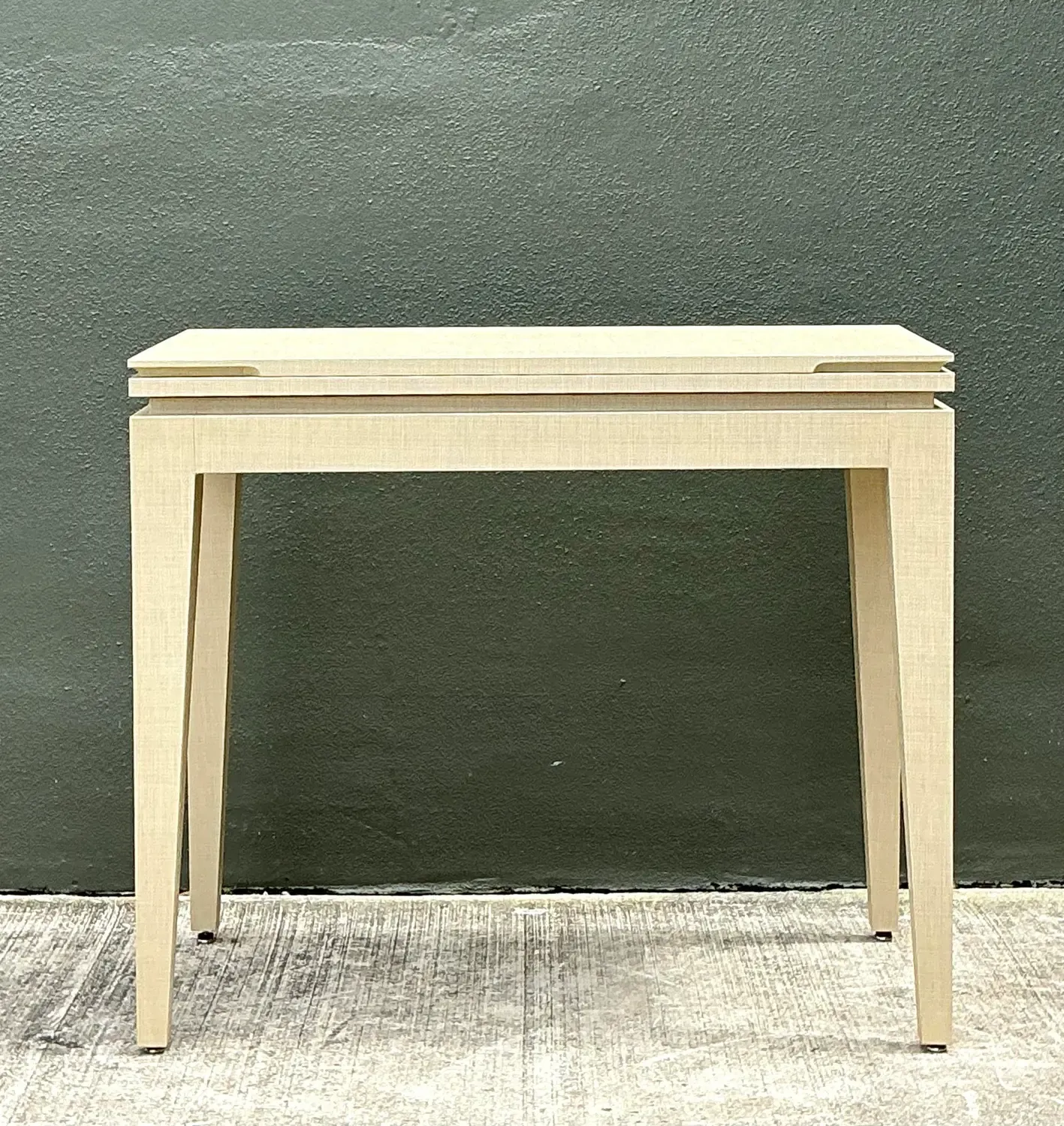 Vintage Custom Built Grasscloth Extendable Console/Game Table — additional photo 7