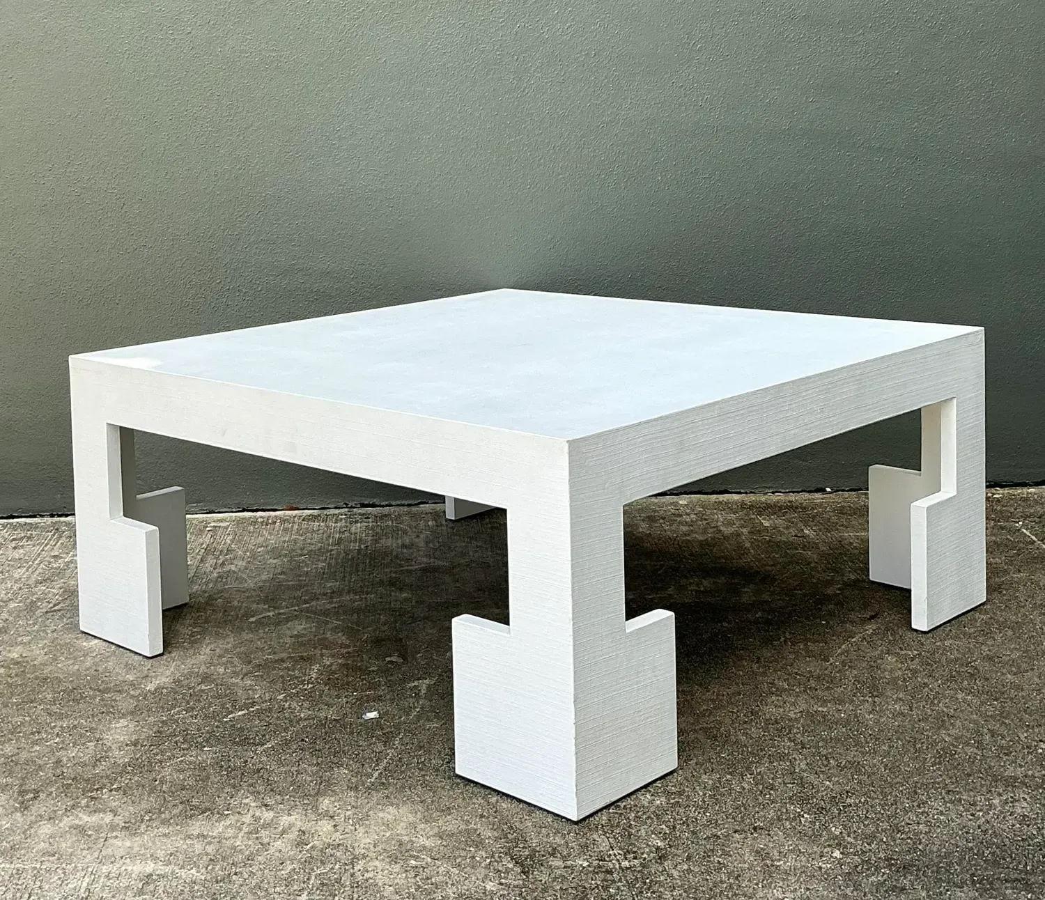 Vintage Custom Grasscloth Coffee Table