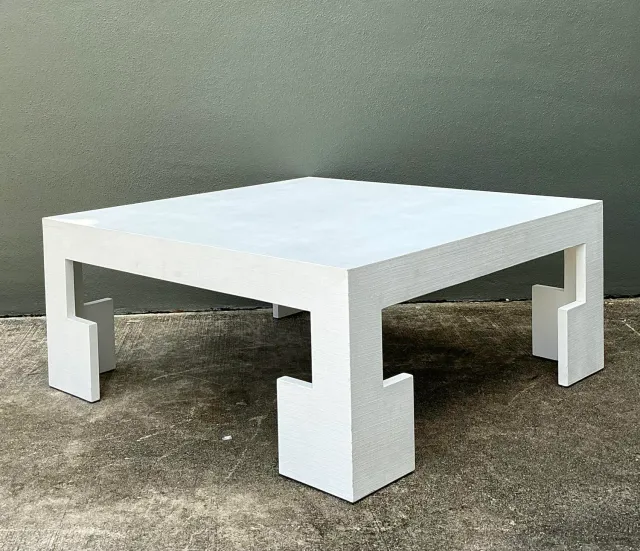 Vintage Custom Grasscloth Coffee Table — additional photo 1