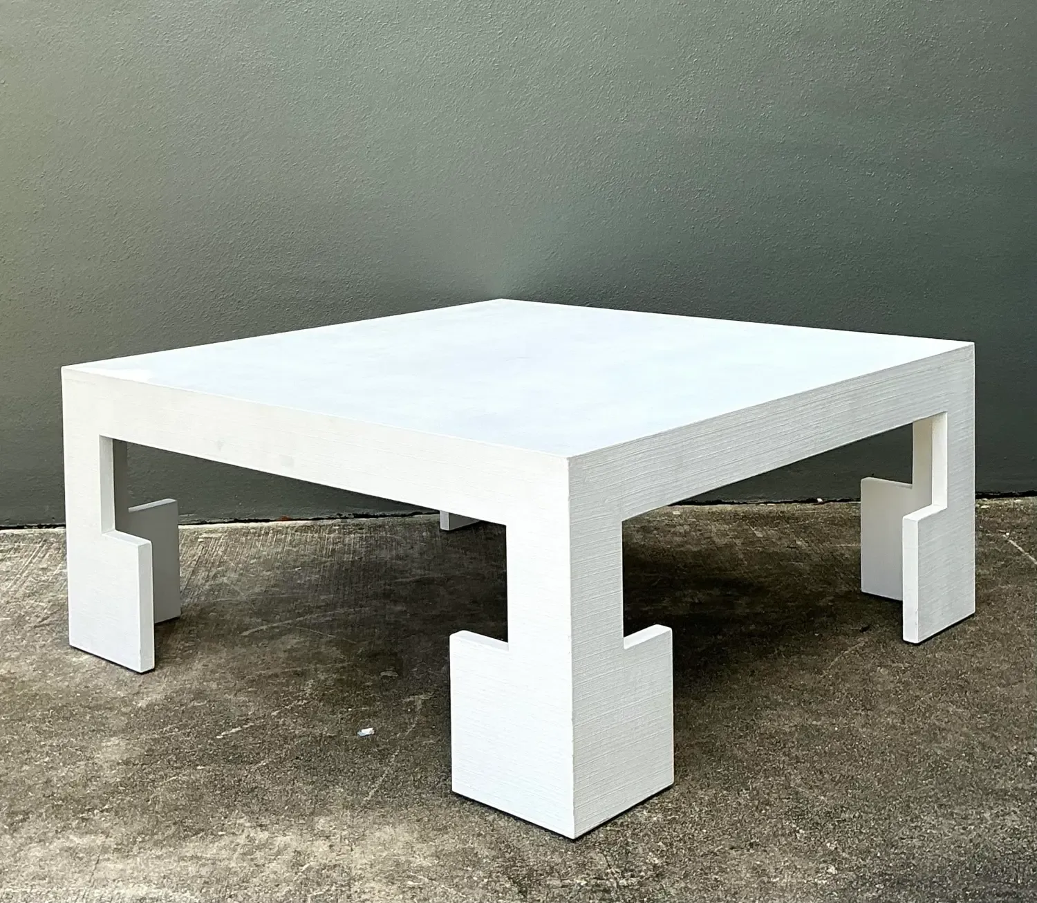 Vintage Custom Grasscloth Coffee Table — additional photo 4