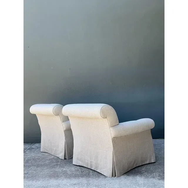 Vintage Custom Striped Lounge Chairs - A Pair — additional photo 3
