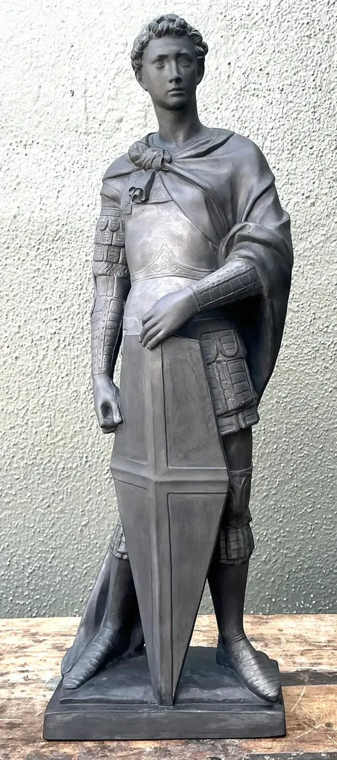 Vintage Danish Saint George Terracotta Sculpture — additional photo 3
