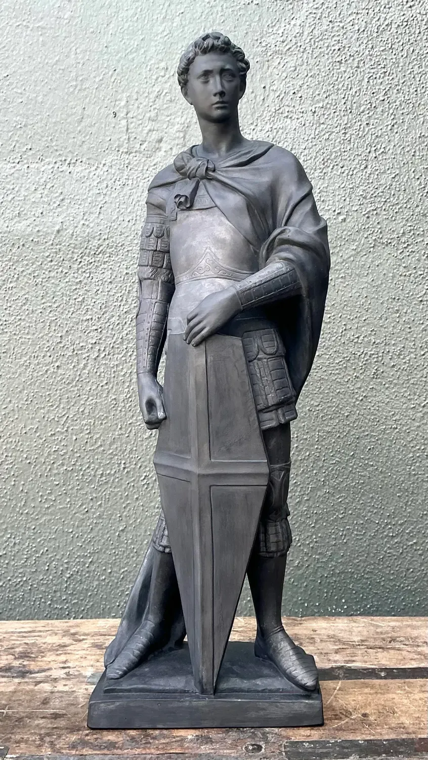 Vintage Danish Saint George Terracotta Sculpture — additional photo 4