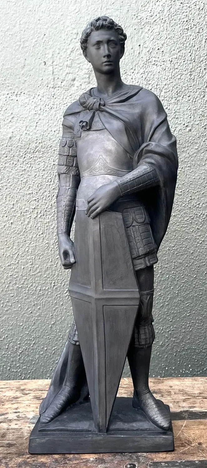 Vintage Danish Saint George Terracotta Sculpture — additional photo 5